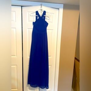 Size small. Lulus cobalt blue long dress.  Worn once as a bridesmaid dress.